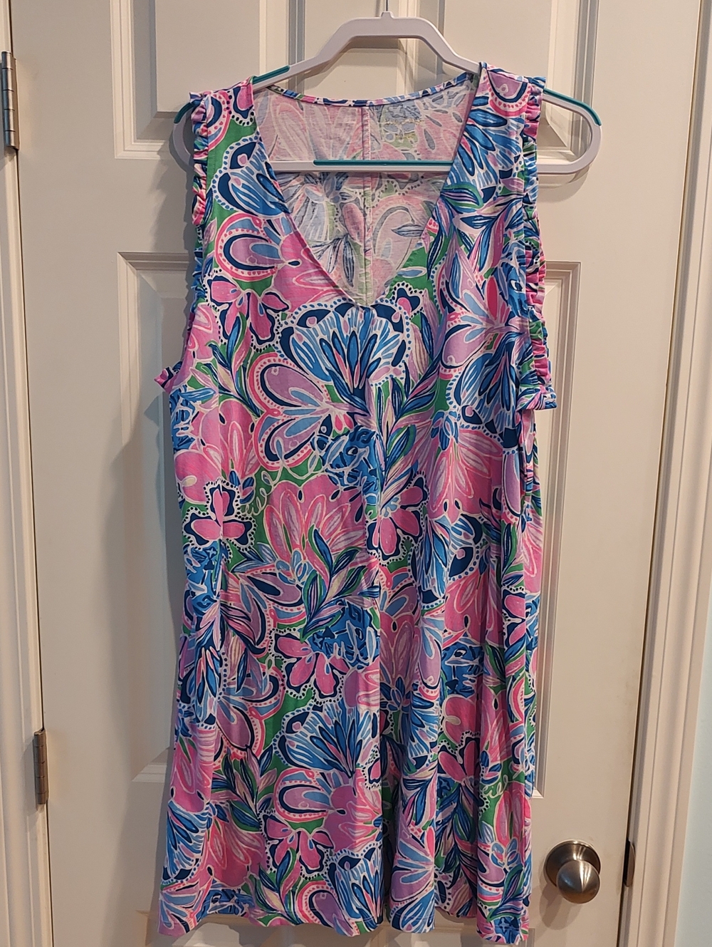 Lilly Pulitzer Pink Blue Green Floral Sleeveless Dress